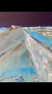 Landed! Sometimes a painting just lands in the right place. This 40 x 30 piece seems made for the narrow wall space — not just in scale, but in colour and feel, and it unintentionally picks up the tones of my new curtains in a way I hadn’t planned. Great!
💙
Catches the eye and enlivens every time I walk into the room. It’s said ‘right plant right place’ in the garden so that certainly also applies to art on a wall! One small (or big) artwork can quietly tie a room together or even become the starting point for it. And there’s an element of concealed intrigue…
💙
‘Almost Hidden, Almost Imagined’ (in the style of Nicholas de Stael) 

#texturedart #coastalvibes #artforinteriors #moodypalette #interiorstyle #seascapeart #contemporarylandscape #neutraldecor #artandhome #artcollectorsuk#bucksartweeksofficial#hiddentreasures#inthestyle