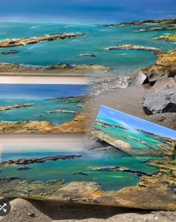 The story begins (not ends) when the art is hung, not in the studio but where it’s meant to be - that means so much….
🌊🌊🌊
‘Sands of the Western Shore” (see previous post) was painted on the Atlantic coast of France — a small seascape where the sea meets the sky amidst oyster encrusted rocks. Real sand found its way onto the canvas (I’m still not sure if I borrowed it or it borrowed me), grounding the memory in place. 
🌊🌊🌊
But the piece didn’t feel truly finished until it made its way to a young boy’s bedroom, chosen entirely by himself; he was riveted, loved the texture and tactile nature of the canvas. The art brings joy every time the family see it I’m told…That’s the kind of ending — or beginning — that means  everything. 

#texturedart #coastalvibes #artforinteriors#moodypalette #interiorstyle #seascapeart #contemporarylandscape #neutraldecor #artandhome #penestin#oyster#sandsculpture#paintmemories